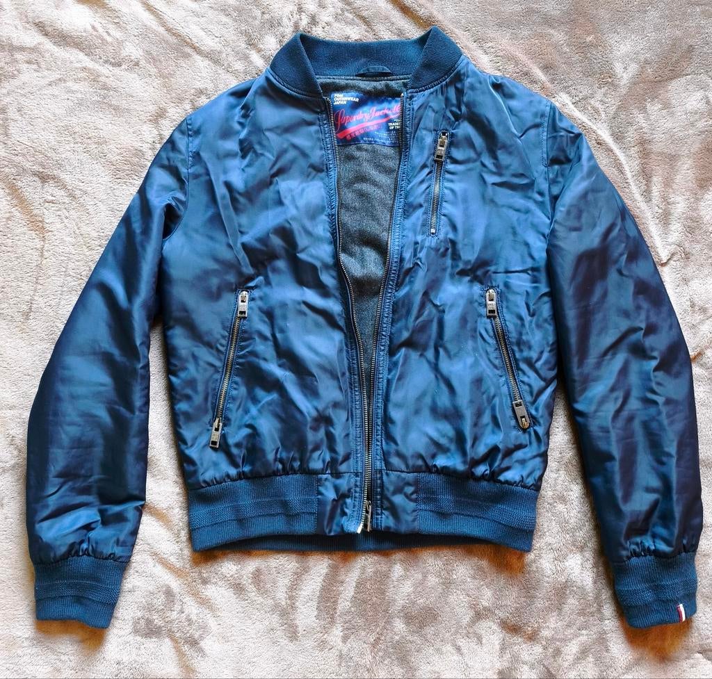 Bomberjack: Superdry - maat L - marineblauw, Maat 52/54 (L), Blauw, Ophalen of Verzenden, Zo goed als nieuw