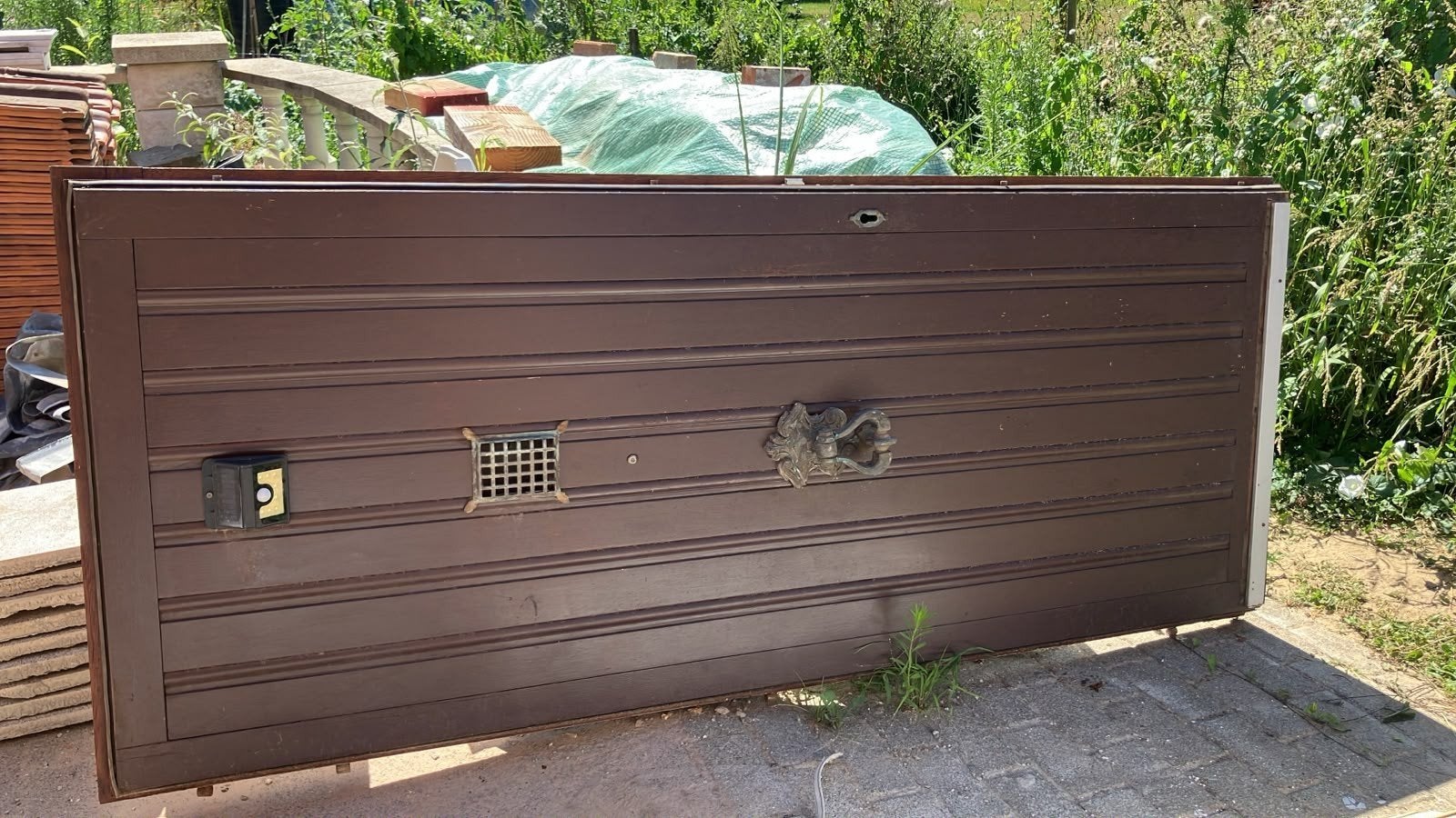 Stevige houten voordeur, Ophalen, 80 tot 100 cm, 215 cm of meer, Hout