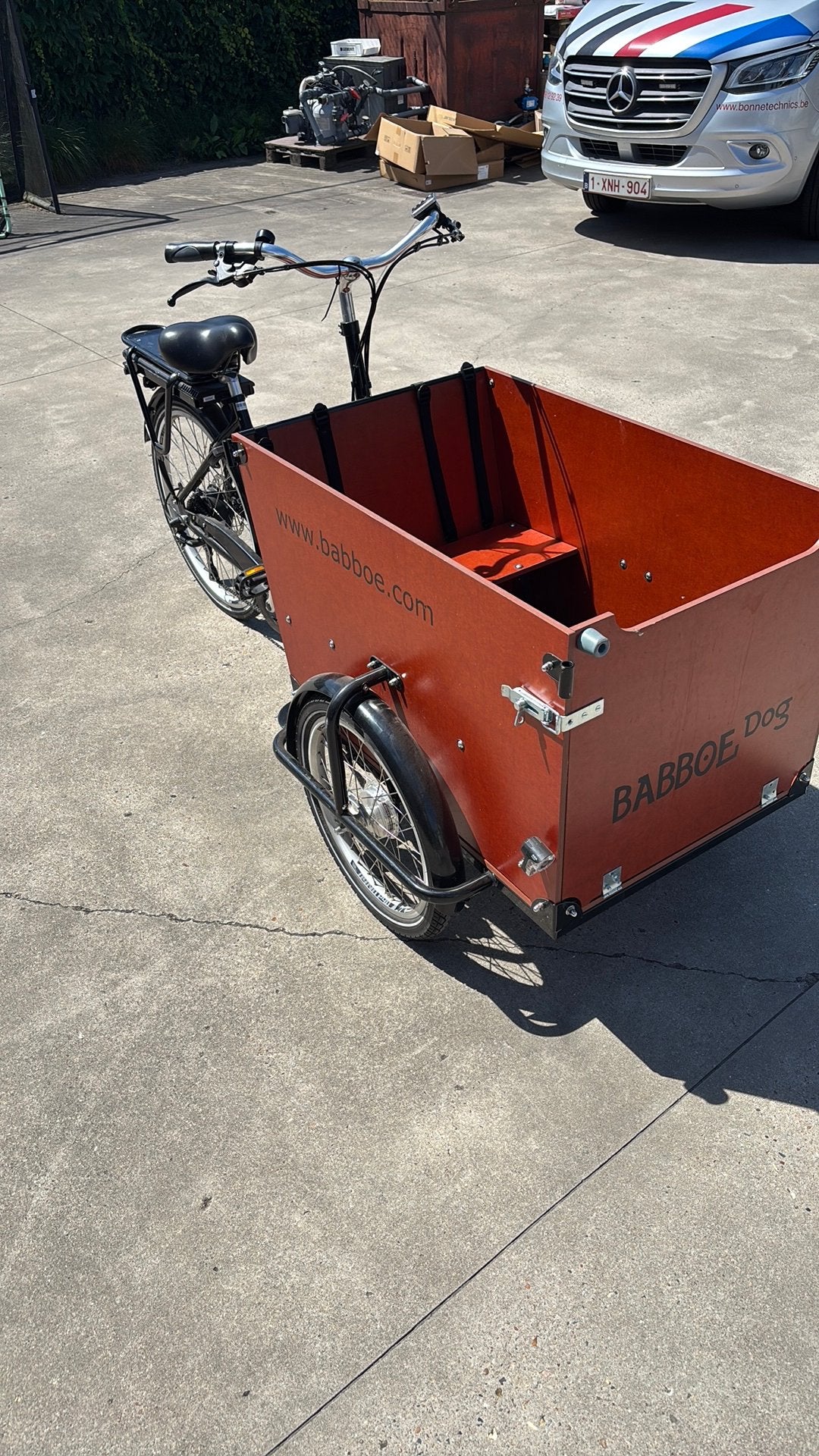 Vélo cargo électrique pour chien Babboe, Vélos & Vélomoteurs, Vélos | Vélos avec bac, Comme neuf, 3 enfants, Électrique, Frein à disque