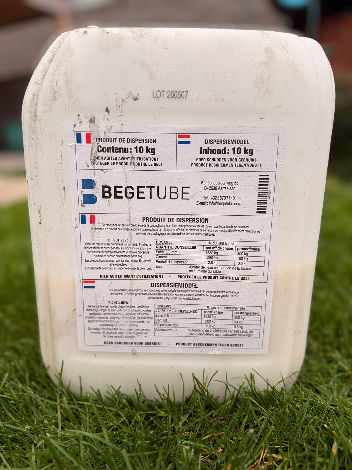 Begetube dispersiemiddel, Ophalen