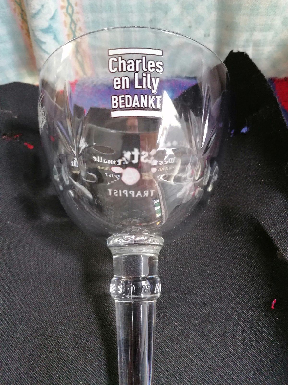 Westmalle reklameglas "Charles&Lily"., Enlèvement ou Envoi