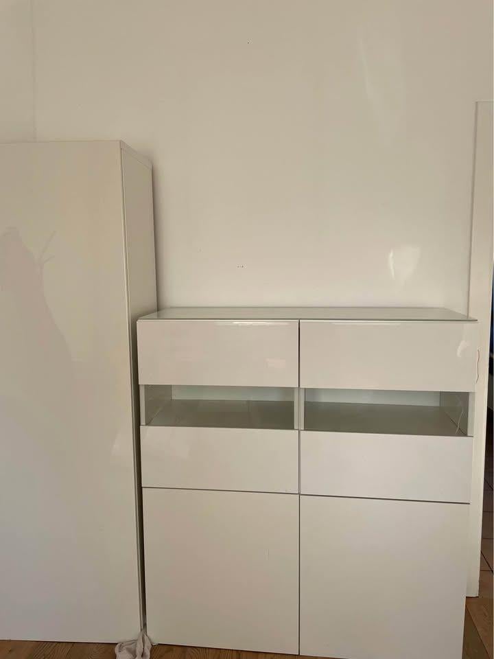 Ensemble meubles rangement IKEA blanc laqué, Enlèvement, Utilisé, Moderne