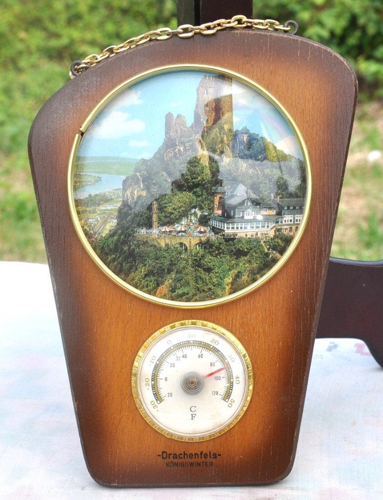 thermomètre mural sur bois souvenir drachenfels, Enlèvement ou Envoi