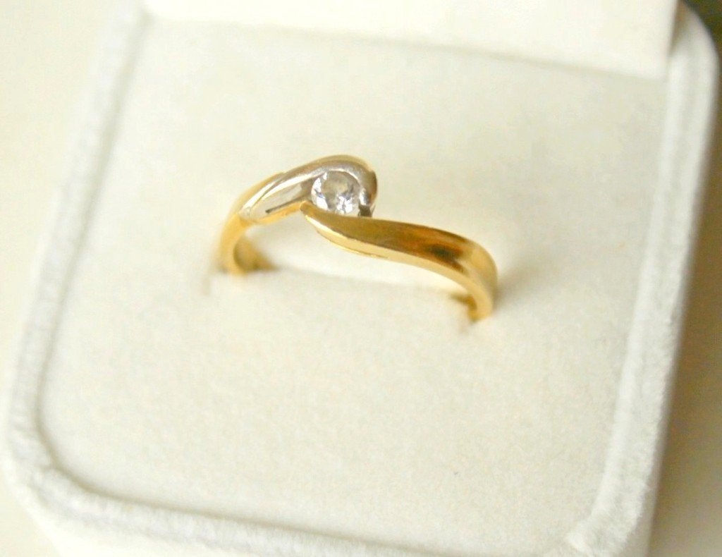 Bague 'Toi & moi' or 18 carats, 4.08 g, diamant, poinçon 750, Bijoux, Sacs & Beauté, Enlèvement ou Envoi, 18 à 19, Femme ou Homme