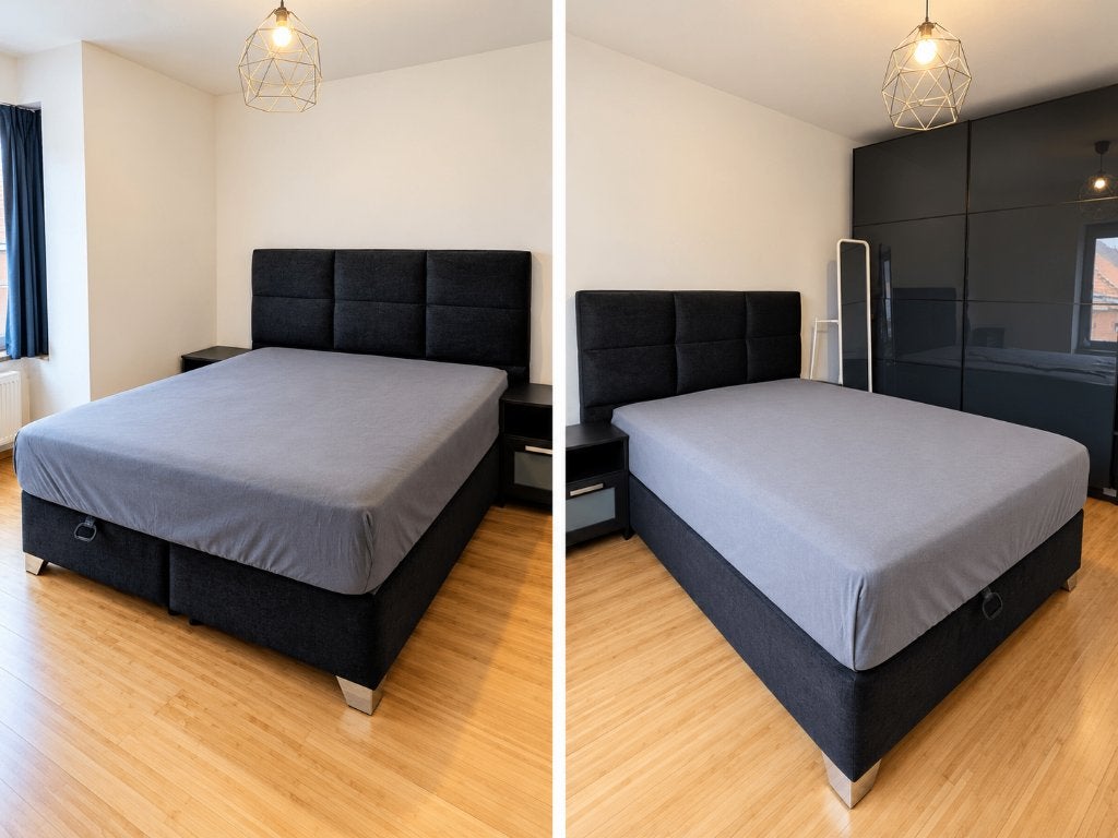 Boxspring 160  200 cm, bleu foncé (presque noir), Maison & Meubles, Comme neuf, Enlèvement, 200 cm, Deux personnes