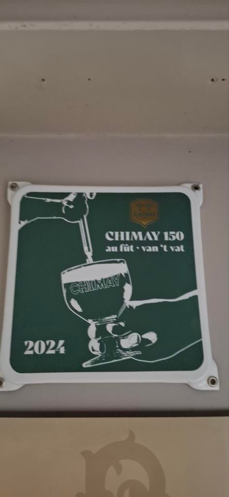 Emaille bord chimay, Ophalen