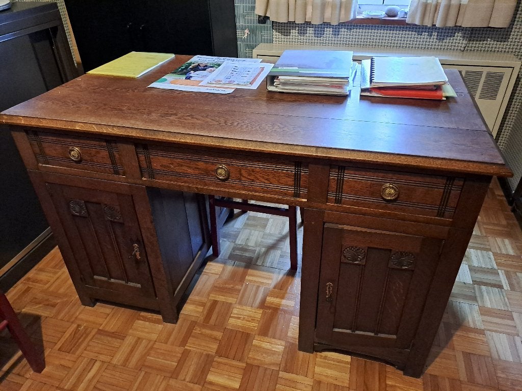 Bureau, Huis en Inrichting, Bureaus, Ophalen, Gebruikt, 120 cm, Hout