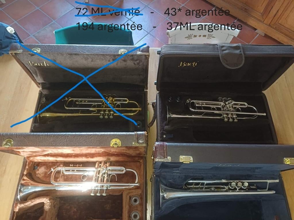 Trompette Bach Stradivarius, Enlèvement ou Envoi, Comme neuf, Trompette en si bémol, Avec valise