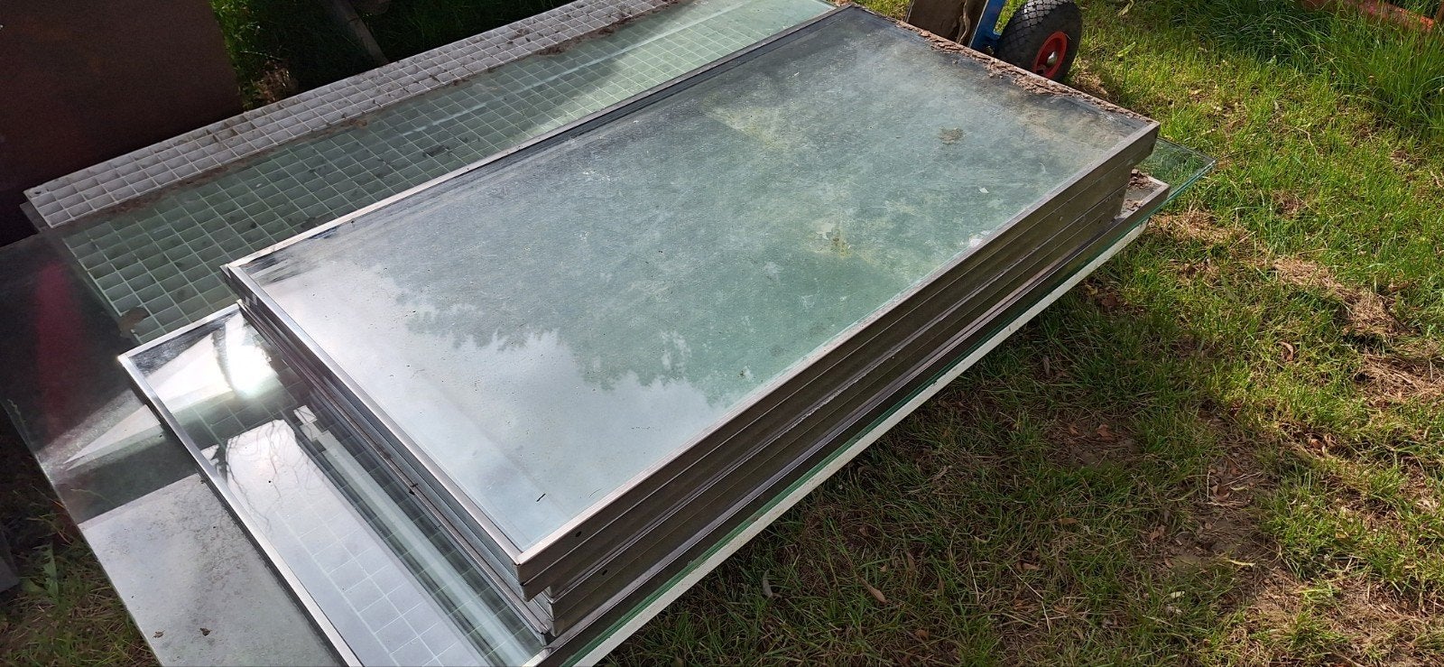 Dubbel glas "polyglas" met alu rand, Doe-het-zelf en Bouw, Glas en Ramen, Ophalen, Gebruikt, Gevelraam of Ruit, Dubbelglas