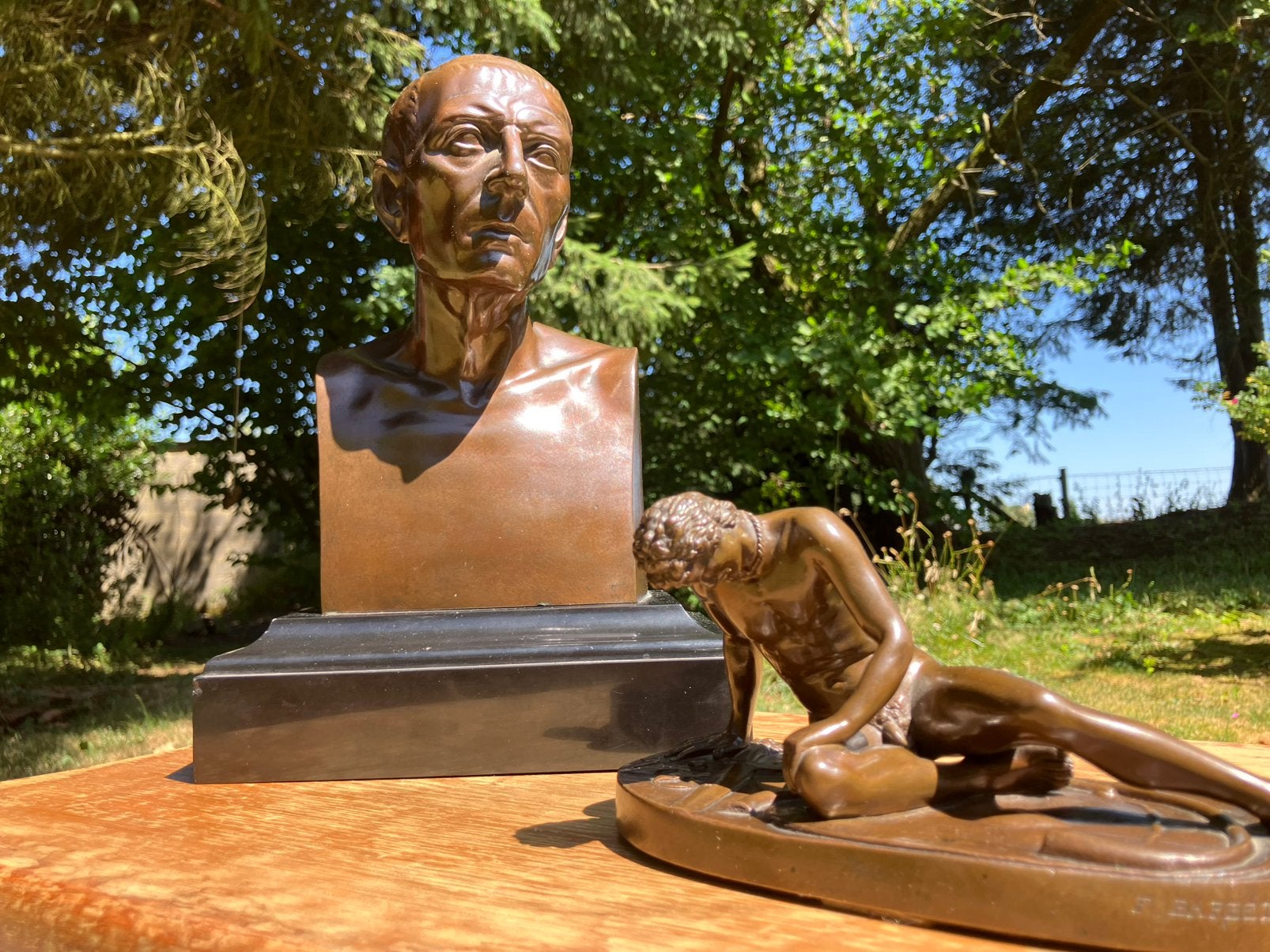 Bronzes F. Barbedienne - Jules Cesar et le Gaulois mourant, Antiquités & Art, Enlèvement ou Envoi, Bronze