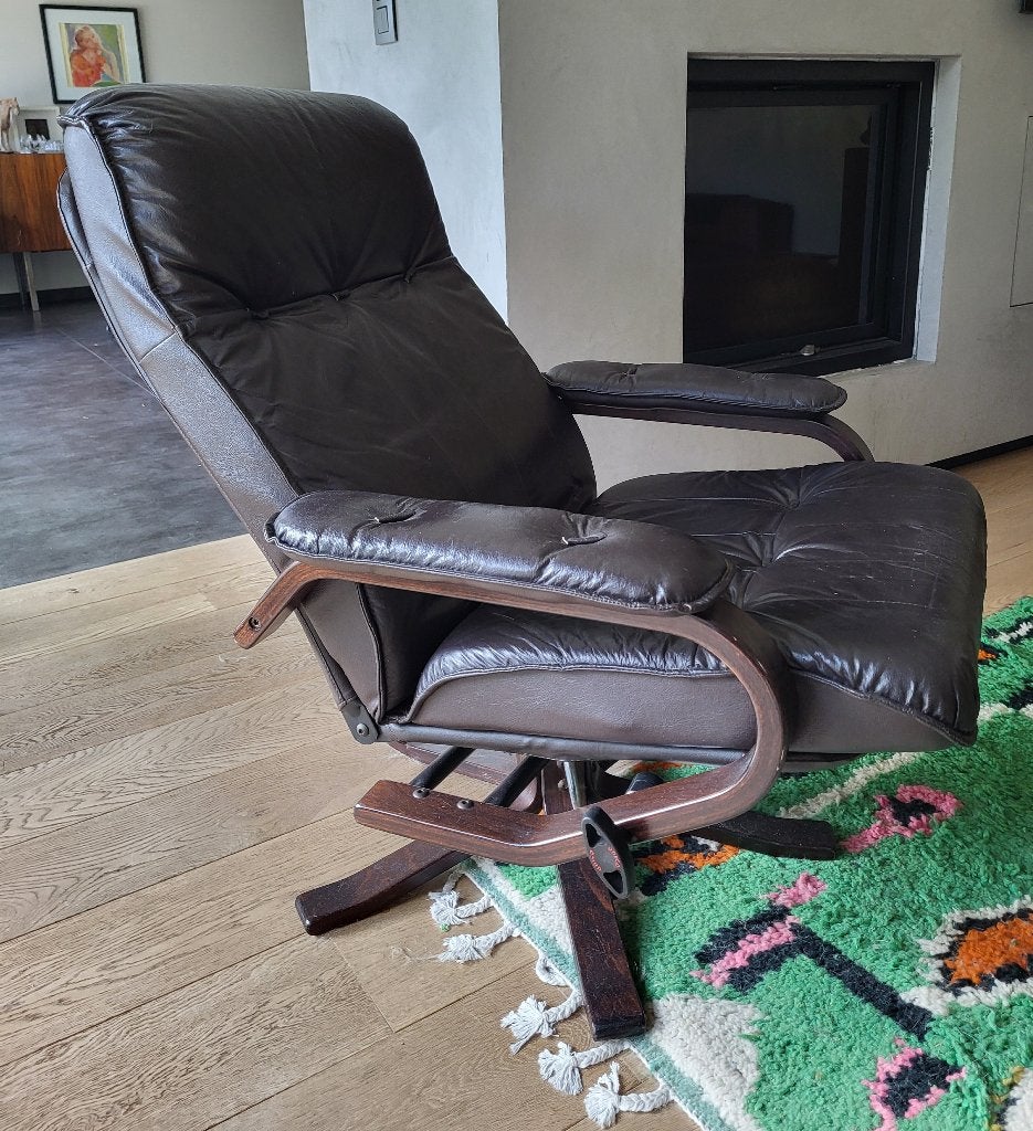 Vintage relax unico in bruin, Huis en Inrichting, Ophalen, Gebruikt, Hout, Vintage