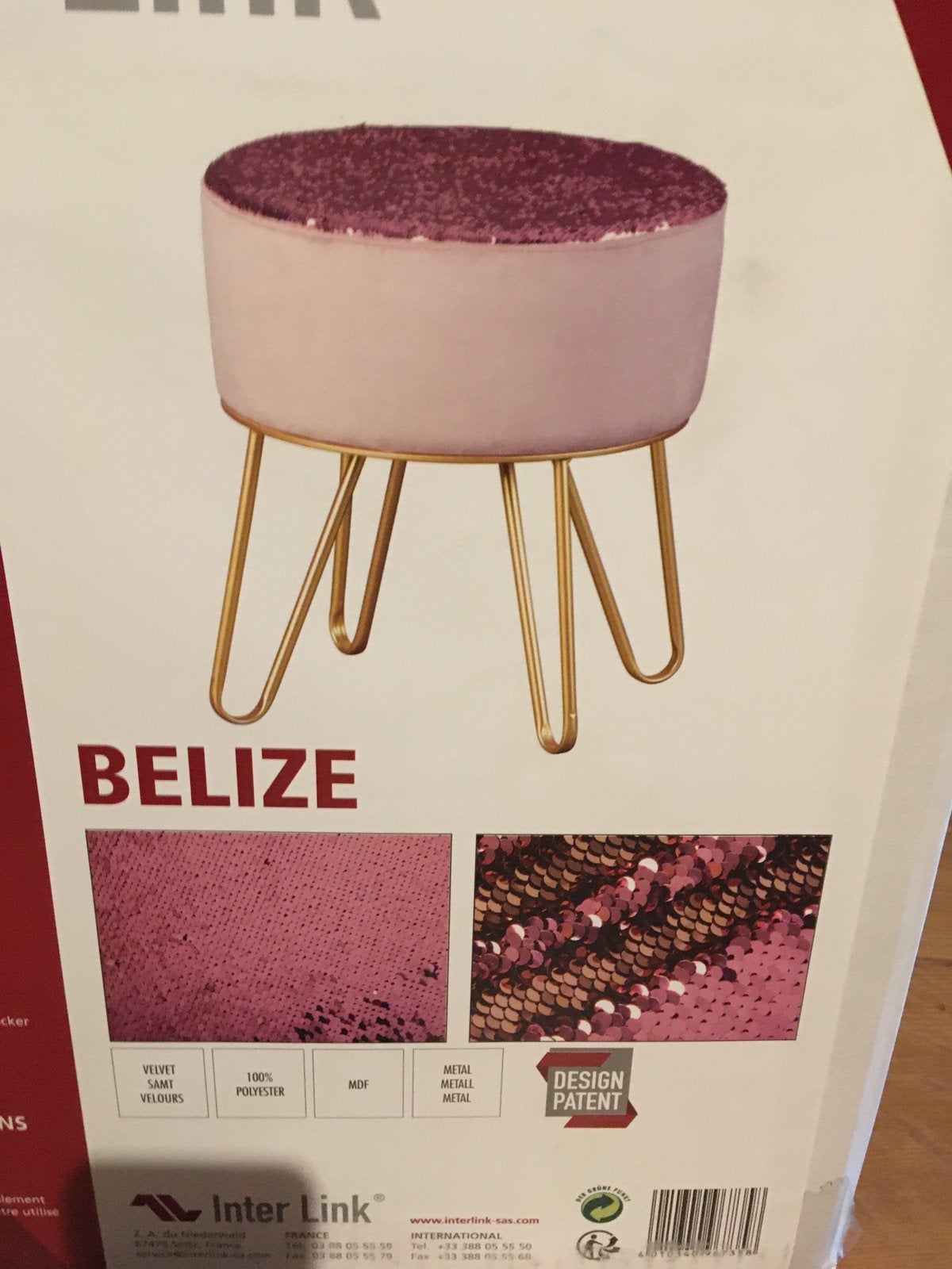 Nieuwe inter link Belize poef, Neuf, Enlèvement ou Envoi, Rond, Moins de 50 cm