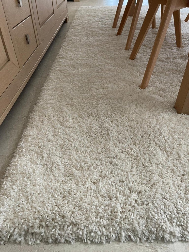 Hoogpolig Modern Vloerkleed crémekleur 200x290, Ophalen, Gebruikt, 200 cm of meer, 200 cm of meer