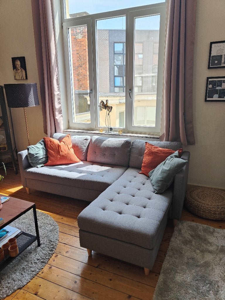 3-zitsbank met chaise longue - zetel, Banc d'angle, 200 à 250 cm, Scandinavisch, Comme neuf