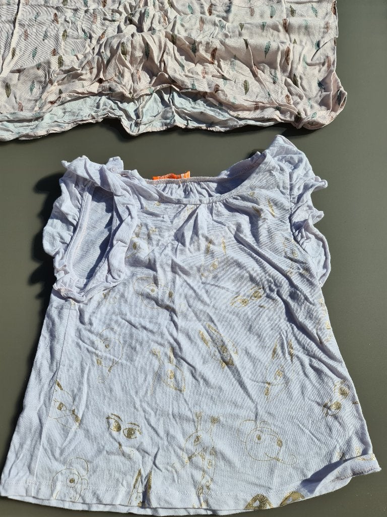 wit t-shirt met dieren, Fred & Ginger, 128, Enfants & Bébés, Paquets de vêtements pour enfants, Enlèvement, Comme neuf