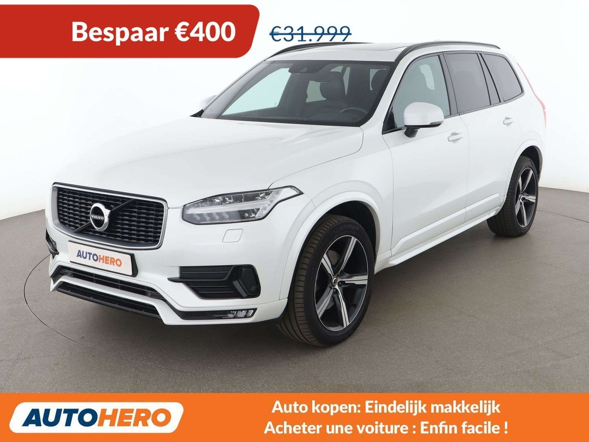 Volvo XC90 2.0 D5 R-Design AWD (bj 2018, automaat), Auto's, 158 g/km, Gebruikt, 1969 cc, Wit