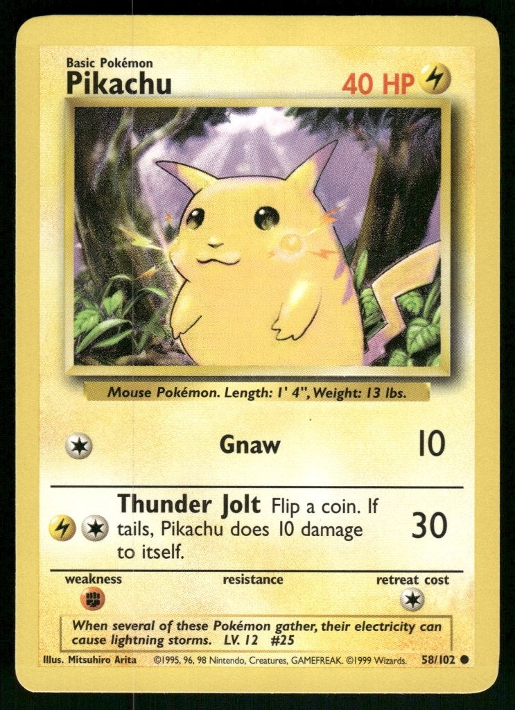 Pikachu 58/102 - Base (NM), Verzenden, Gebruikt