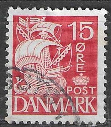 Danemark 1933/1940 - Yvert 214 - Voilier - 15 s. (ST), Envoi, Danemark, Affranchi