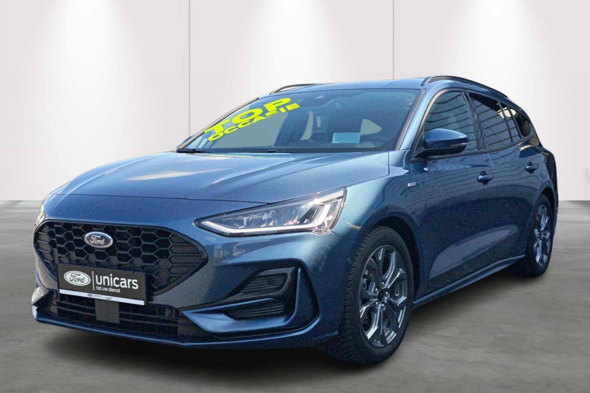 Ford Focus St-Line 1.0 Ecoboost mhev 155pk a7 - Trekhaak, Auto's, Ford, Gebruikt, Automatische klimaatregeling, Blauw, 155 pk