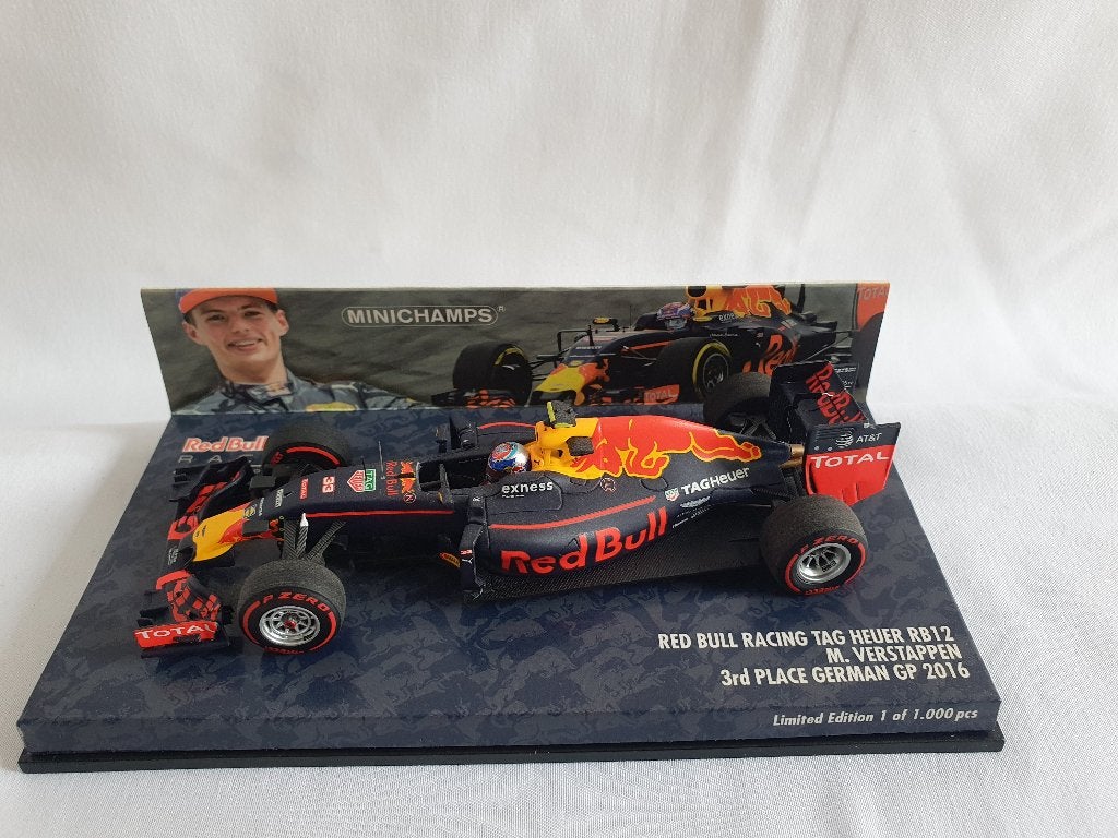Max Verstappen RedBull RB12 Duitsland GP 2016 1:43, Ophalen of Verzenden, Zo goed als nieuw, Auto, MiniChamps