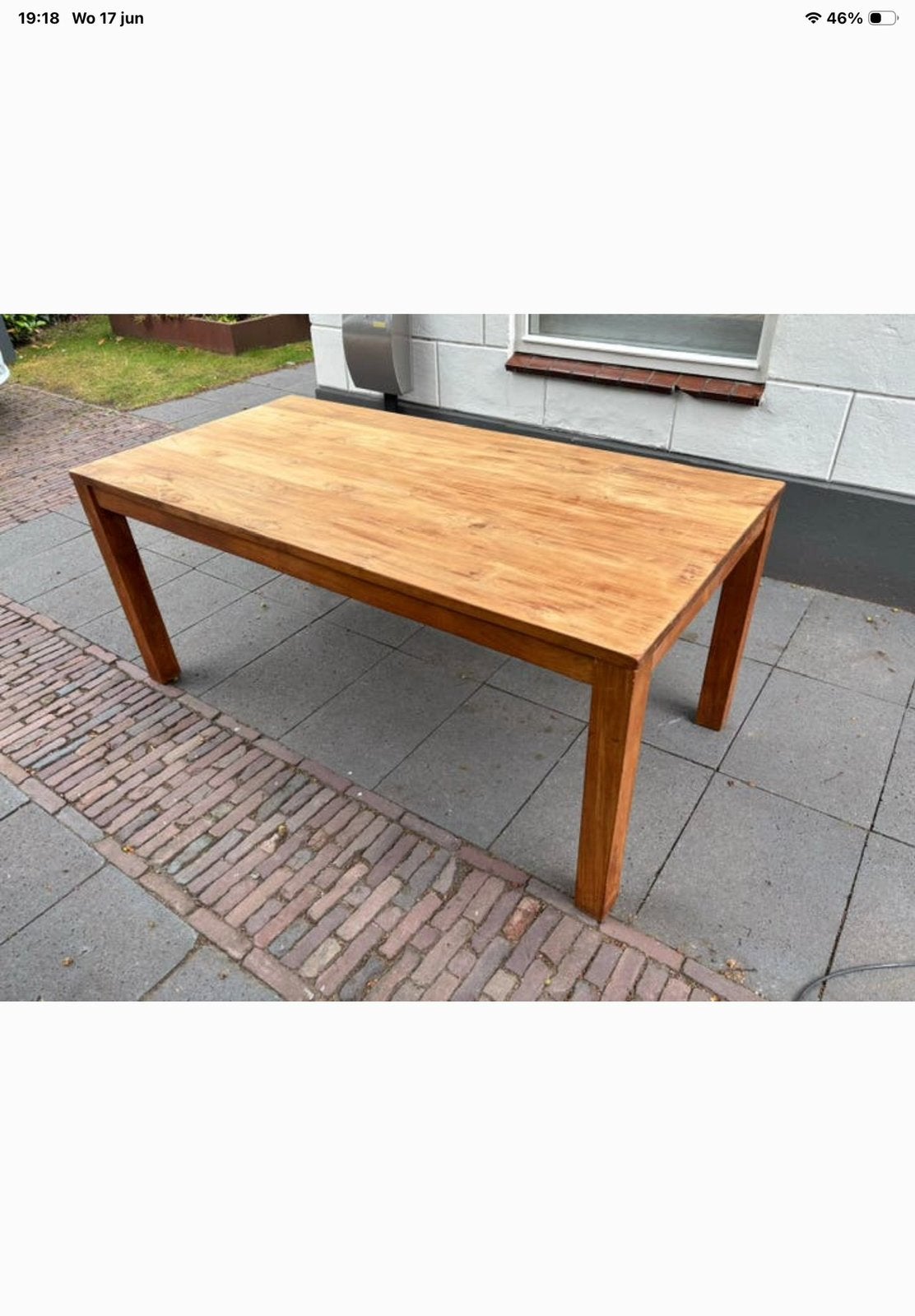 Teak tafel  + 6 stoelen gratis erbij ., Ophalen, Zo goed als nieuw