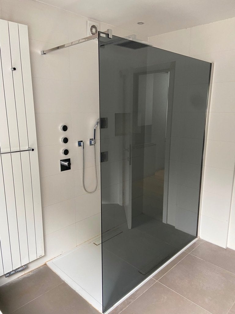 Inloopdouche, bad, radiator., Ophalen, Gebruikt, Glas, Douche