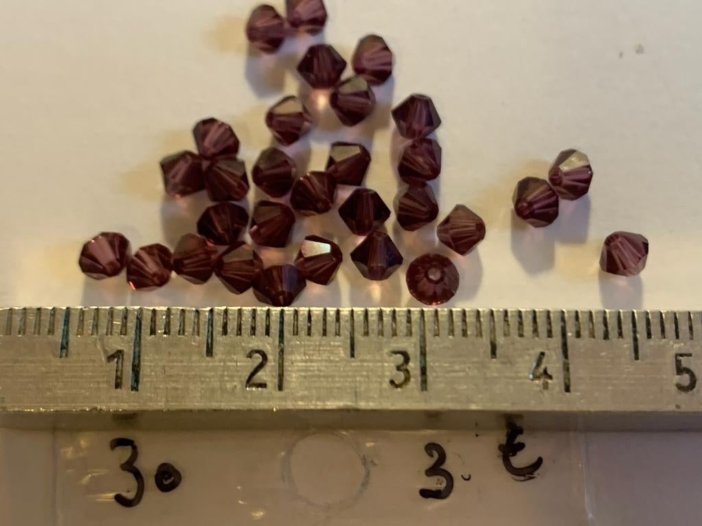 30 Swarovski tolletjes transparant paars, Ophalen of Verzenden, Nieuw, Kraal