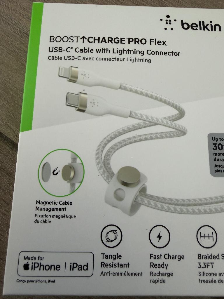 Belkin BOOST CHARGE PRO Flex USB-C naar Lightning - 1m, Ophalen, Nieuw, Apple iPhone