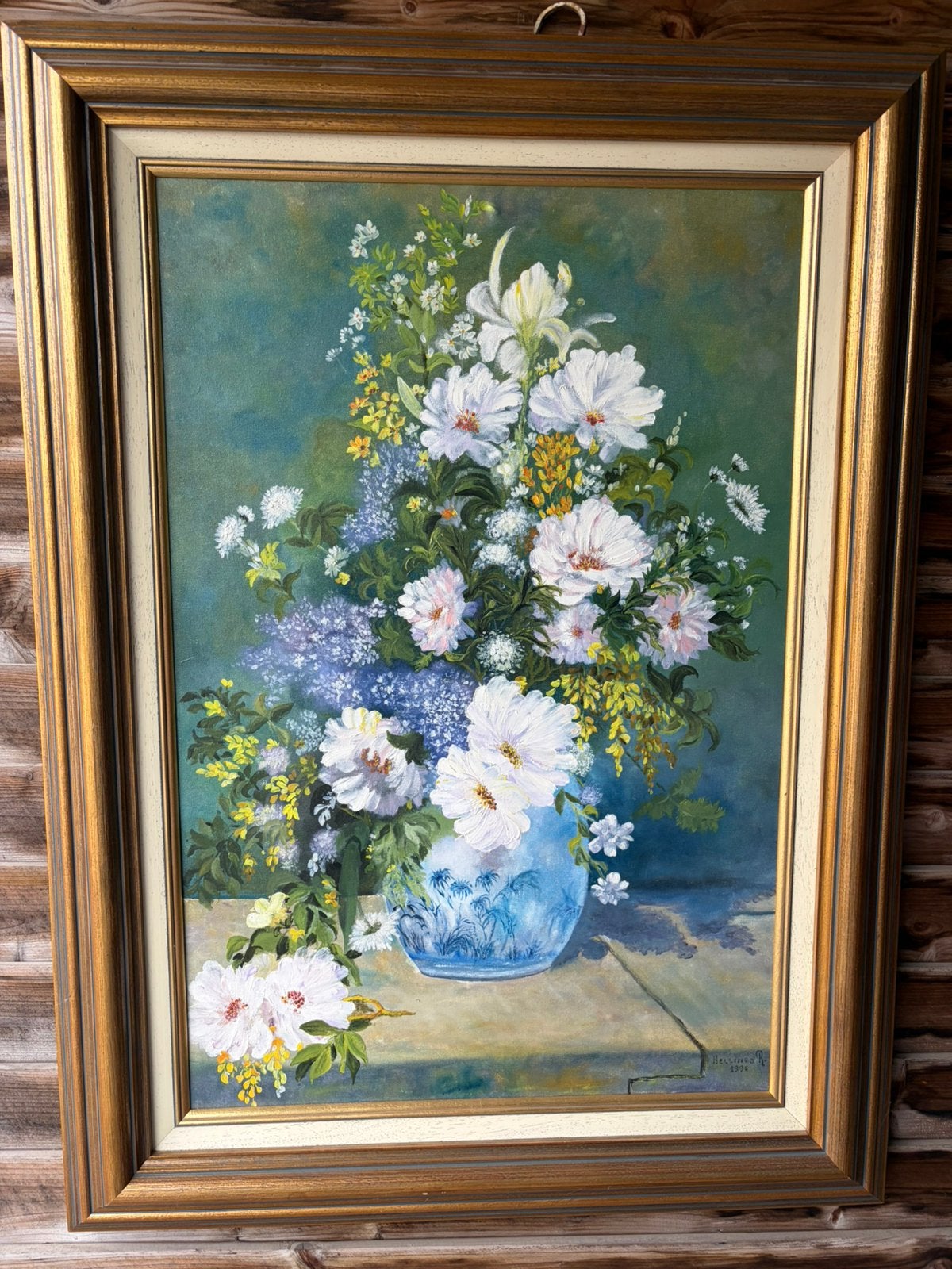 Repro groot schilderij Hellings uit nalatenschap, Antiquités & Art, Art | Peinture | Classique, Signé, Peinture à l'huile, Enlèvement