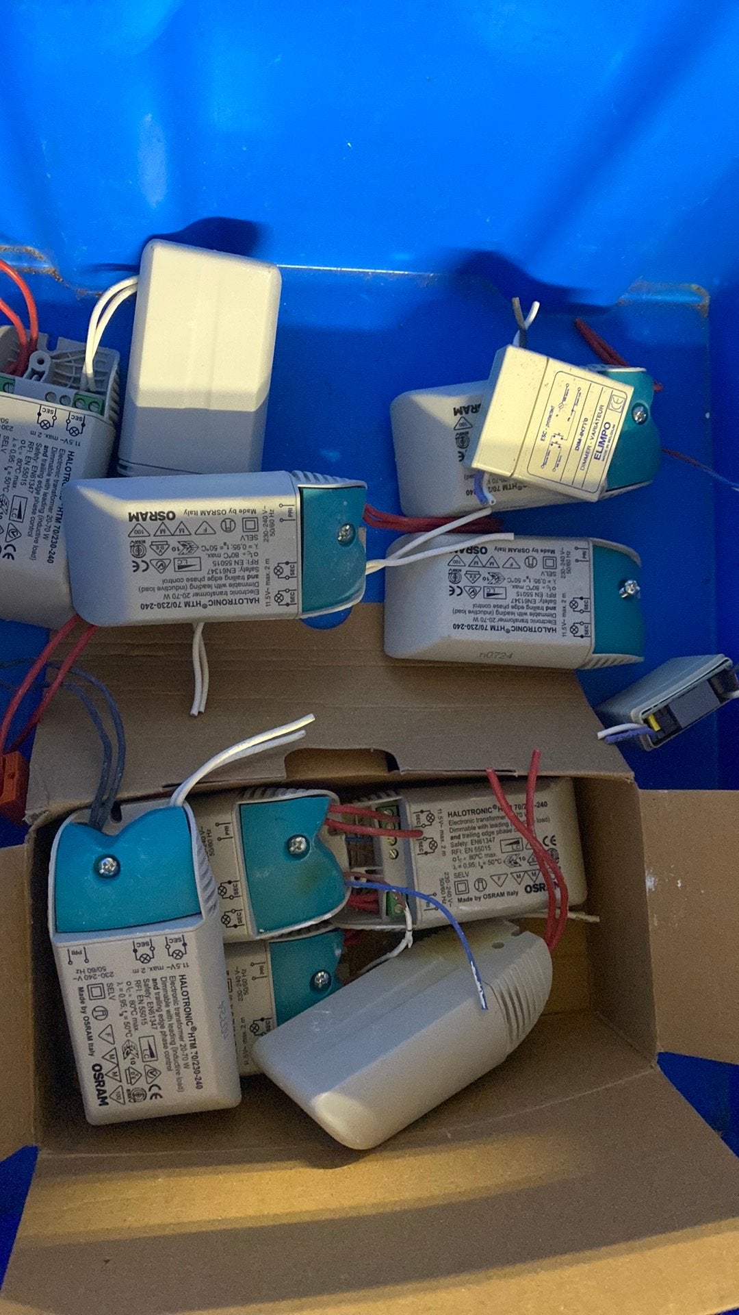 Transfo en dimmer voor halogeenspots osram en elimpo, Bricolage & Construction, Enlèvement ou Envoi, Utilisé