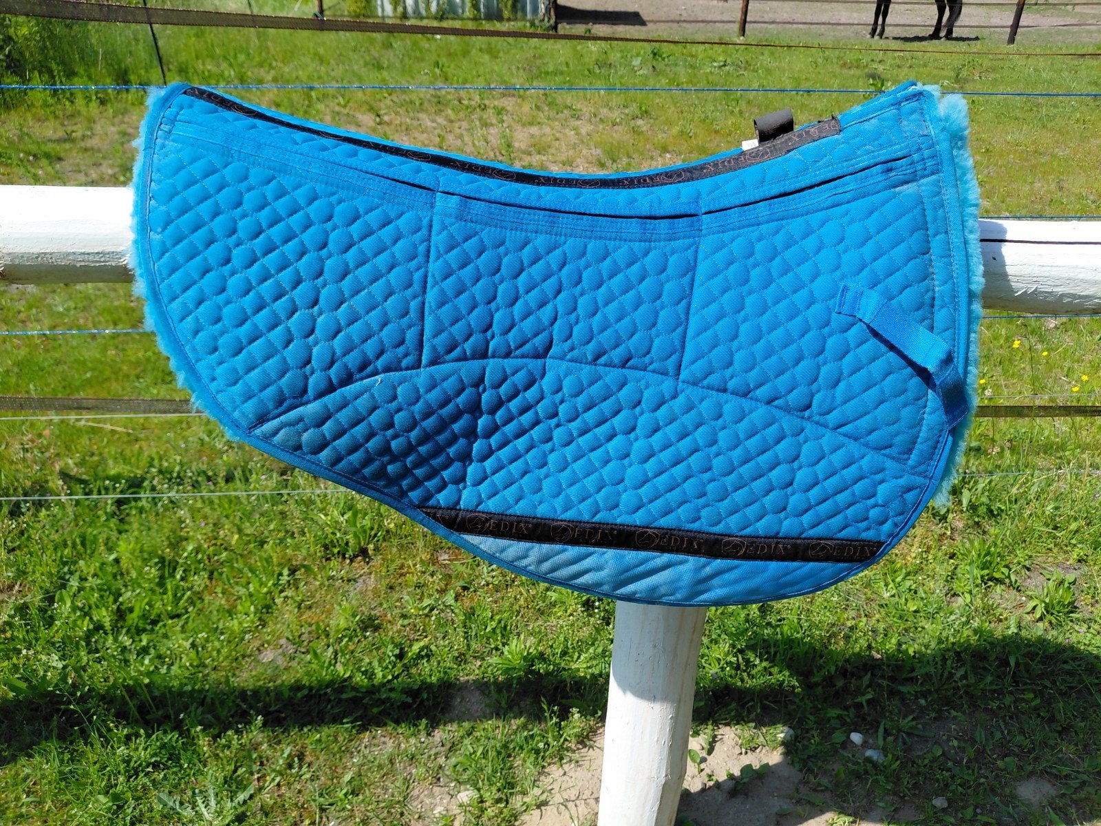 EDIX 8-pocket Merino Roundskirt pad - L/M - Turquoise, Dieren en Toebehoren, Ophalen of Verzenden, Wol