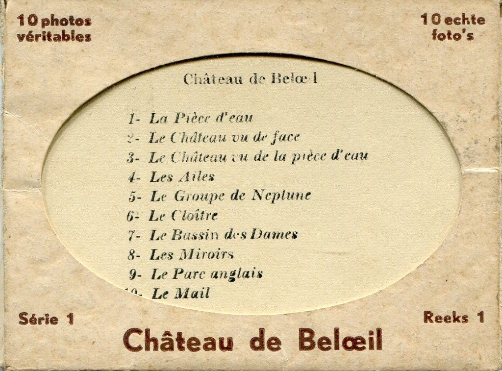 Château de BELOEIL - Pochette de 10 photos anciennes, Collections, Photo, Comme neuf, Envoi, 1940 à 1960