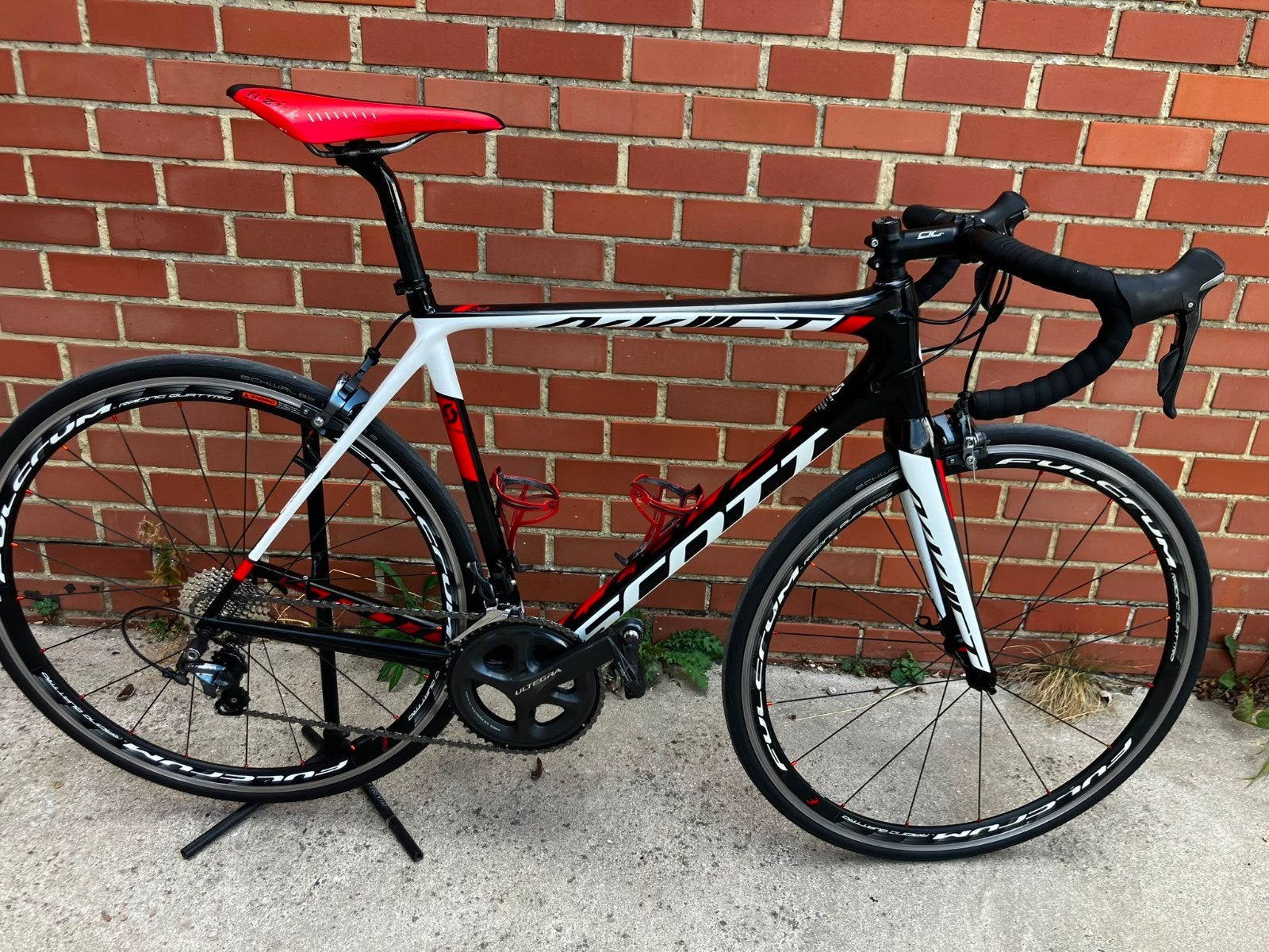 Scott addict maat 52, Fietsen en Brommers, Ophalen, Gebruikt, Carbon, Velgrem