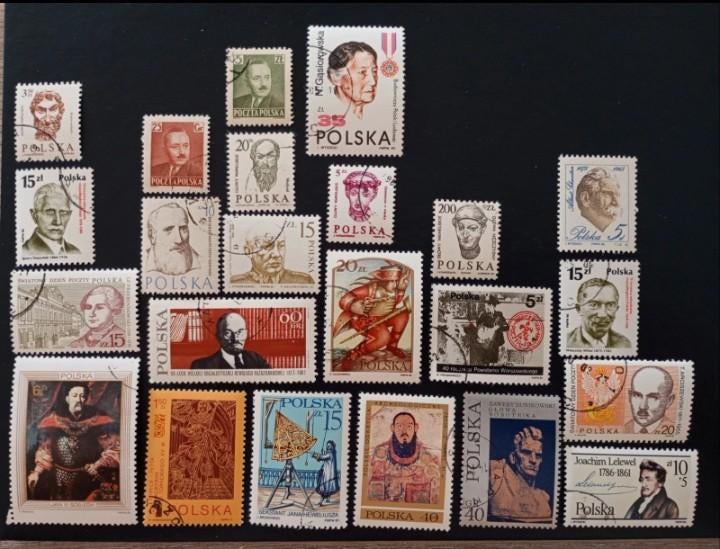 Lot of 23 CTO stamps from Poland - characters, Timbres & Monnaies, Timbres | Albums complets & Collections, Envoi