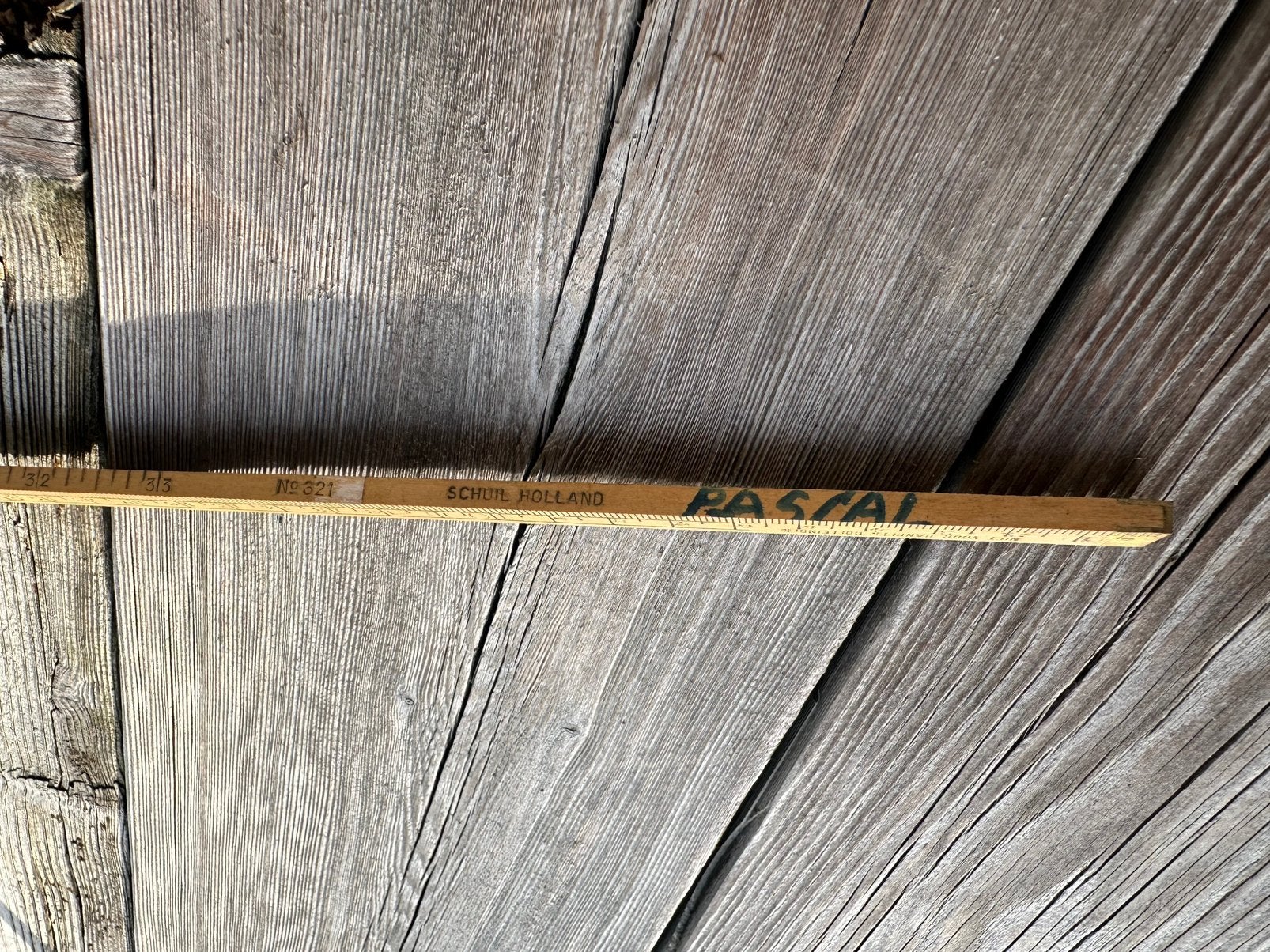 Règle pliante ancienne en bois — Schuil Holland Nº 321, Antiquités & Art, Enlèvement ou Envoi