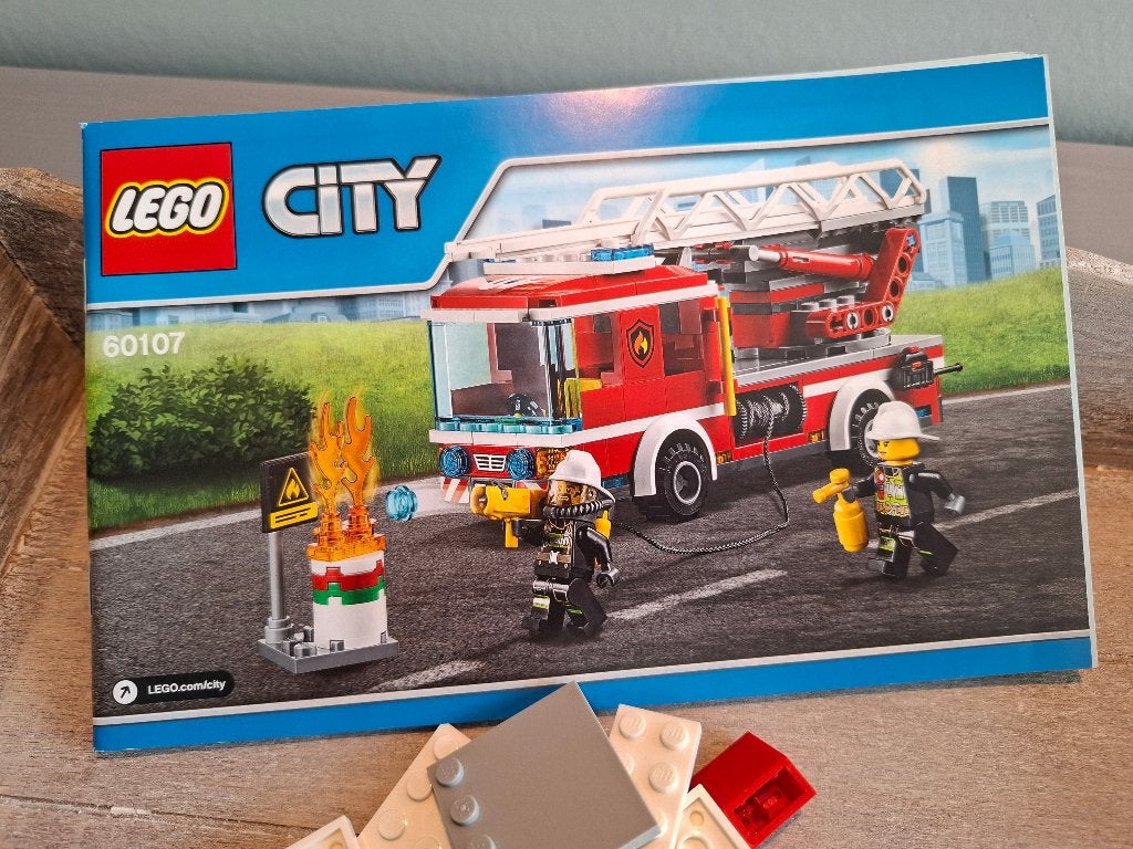 LEGO City 60107 - Fire Ladder Truck (Brandweerladderwagen), Lego, Ophalen of Verzenden, Compleet, Complete set