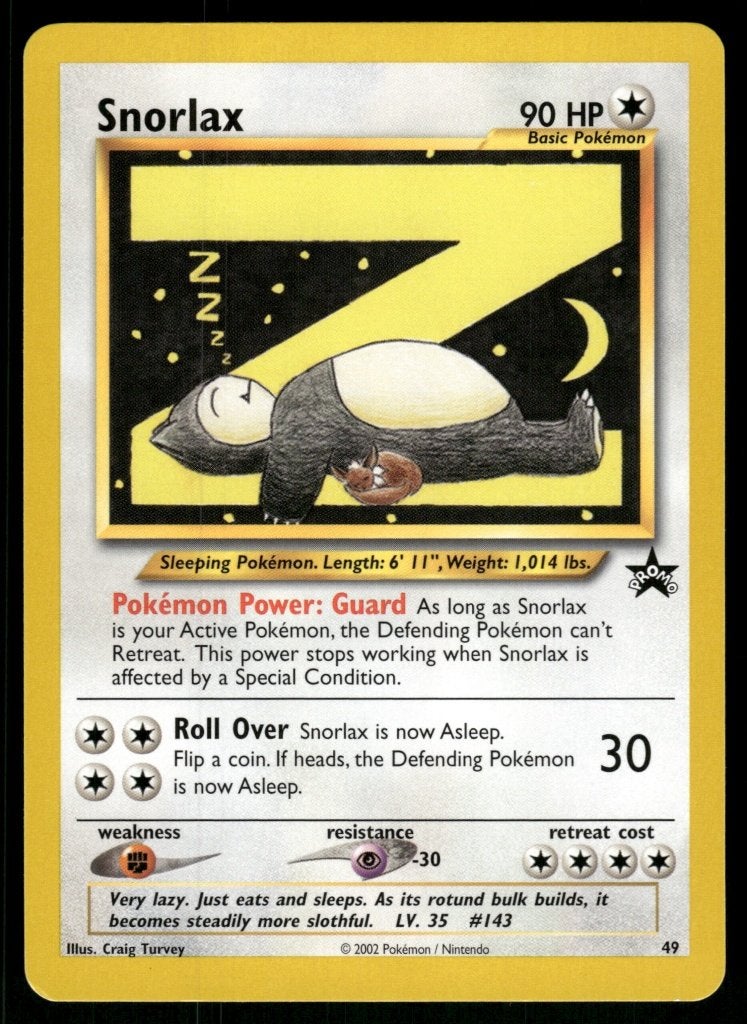 Snorlax 49/53 - Wizards Black Star Promos (NM), Envoi, Utilisé