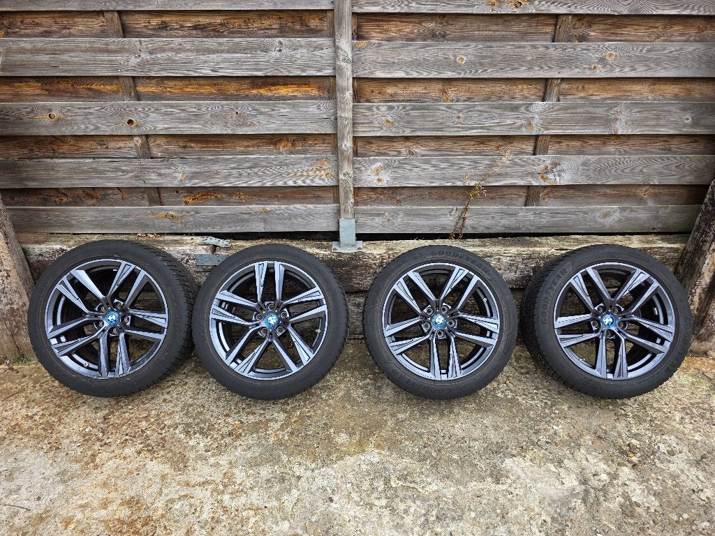 BMW 18" velgen i4 G26 G30 G20 Goodyear winterset, Ophalen, 18 inch, Velg(en), Winterbanden