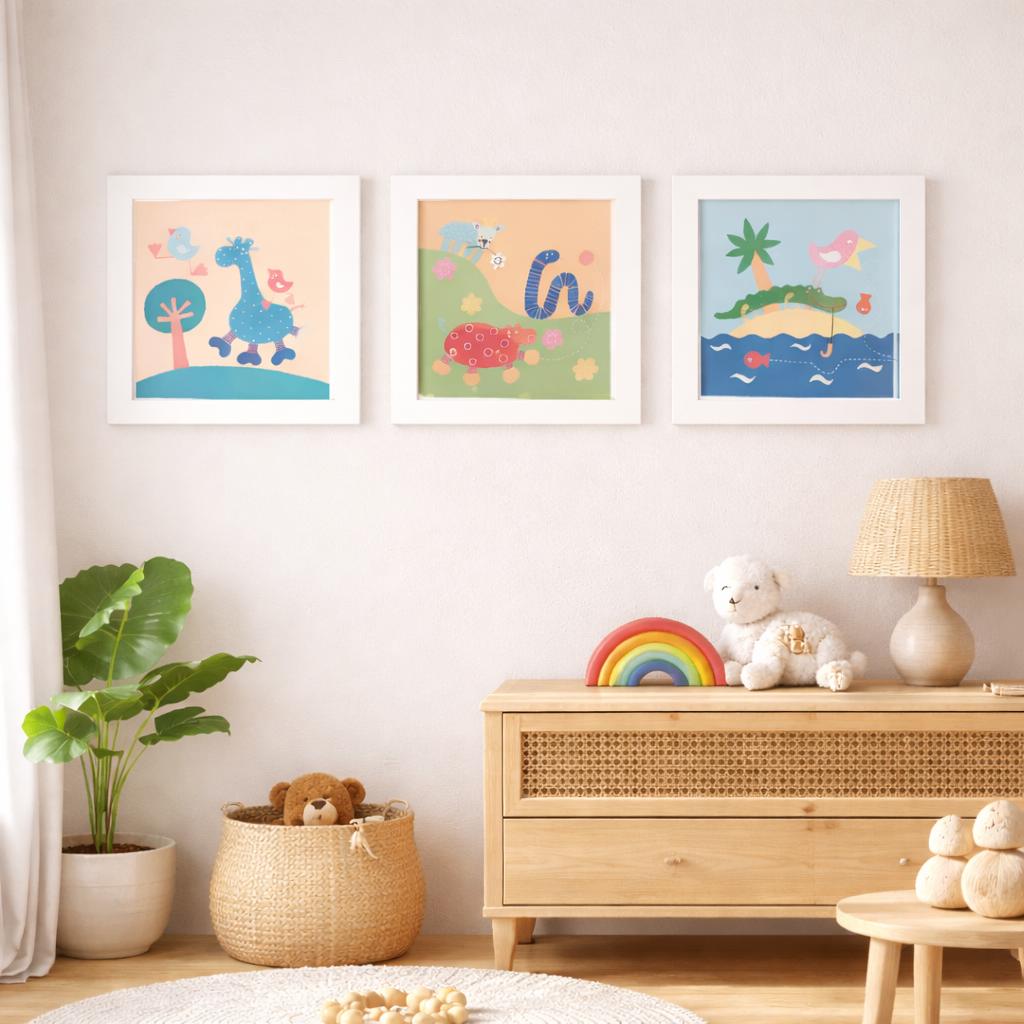 IKEA FANTASI BARNSLIG 1999 – Lot 3 cadres vintage, Enlèvement ou Envoi, Utilisé, Décoration murale
