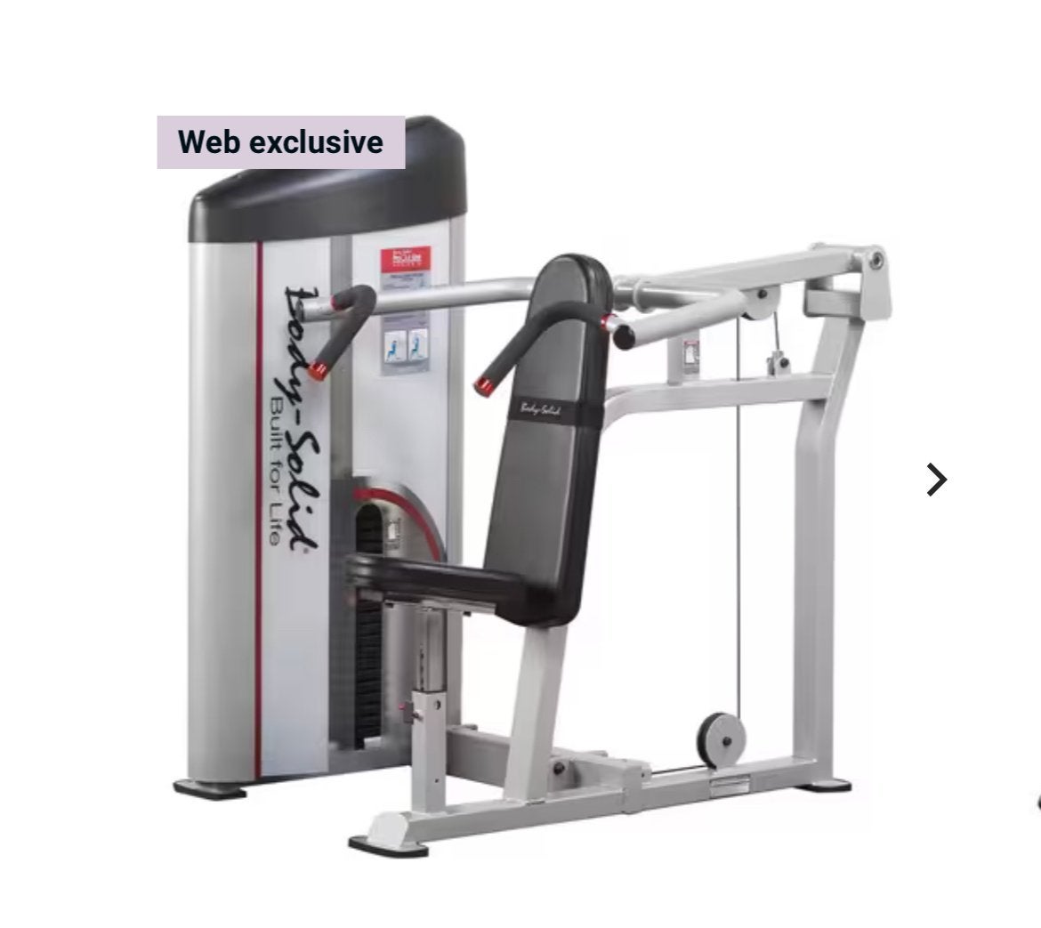 Bodysolid shoulder press pin loaded, Ophalen, Zo goed als nieuw