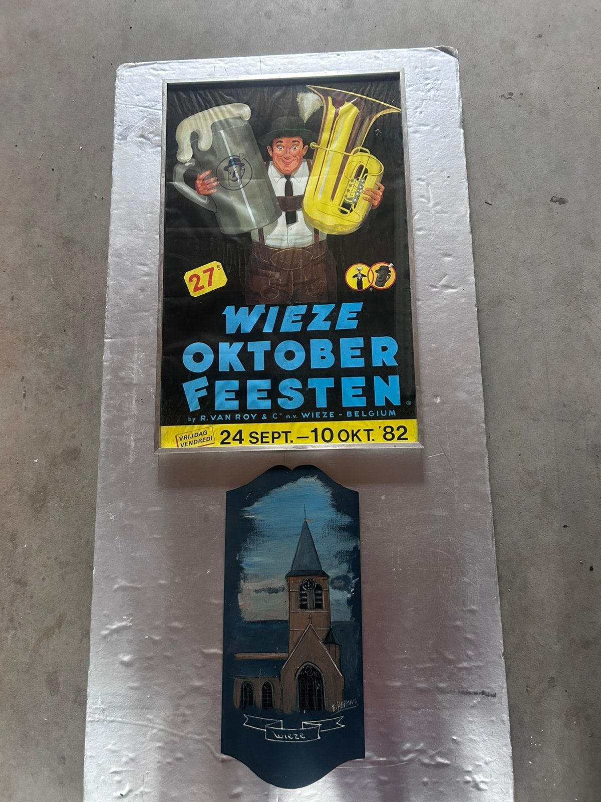 Wieze Oktoberfeesten, Ophalen, Gebruikt, Reclamebord