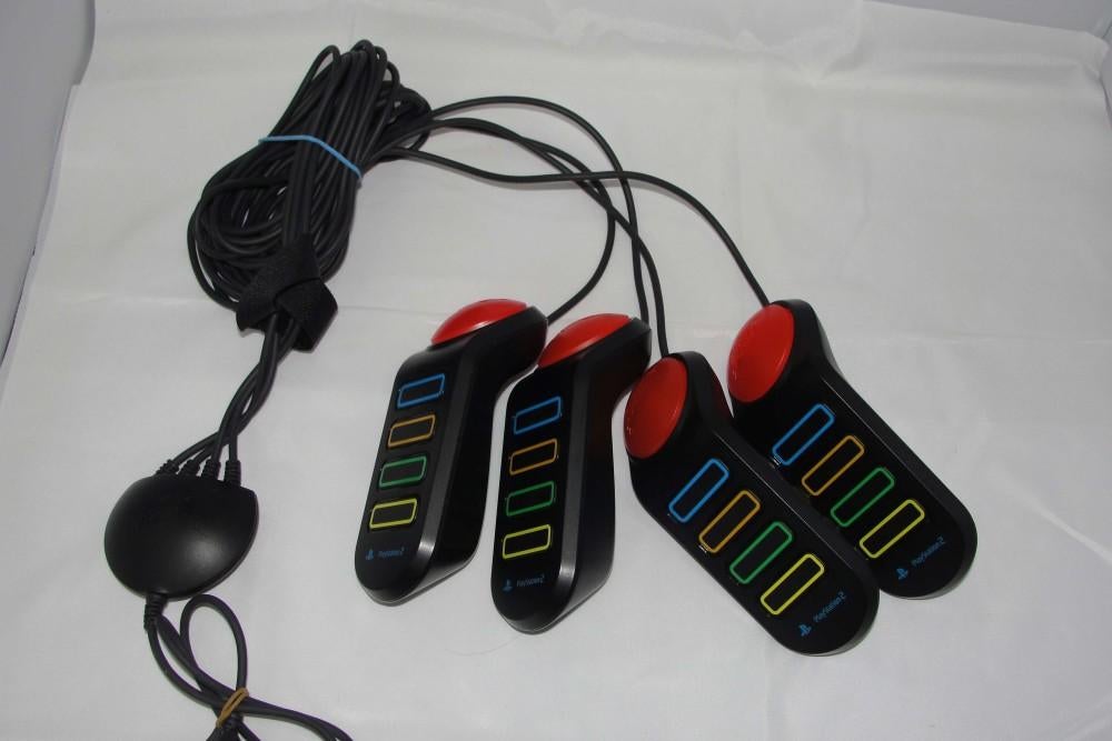 4 x buzzers officiels filaires pour PS2, Enlèvement ou Envoi, Comme neuf, À partir de 3 ans, 3 joueurs ou plus