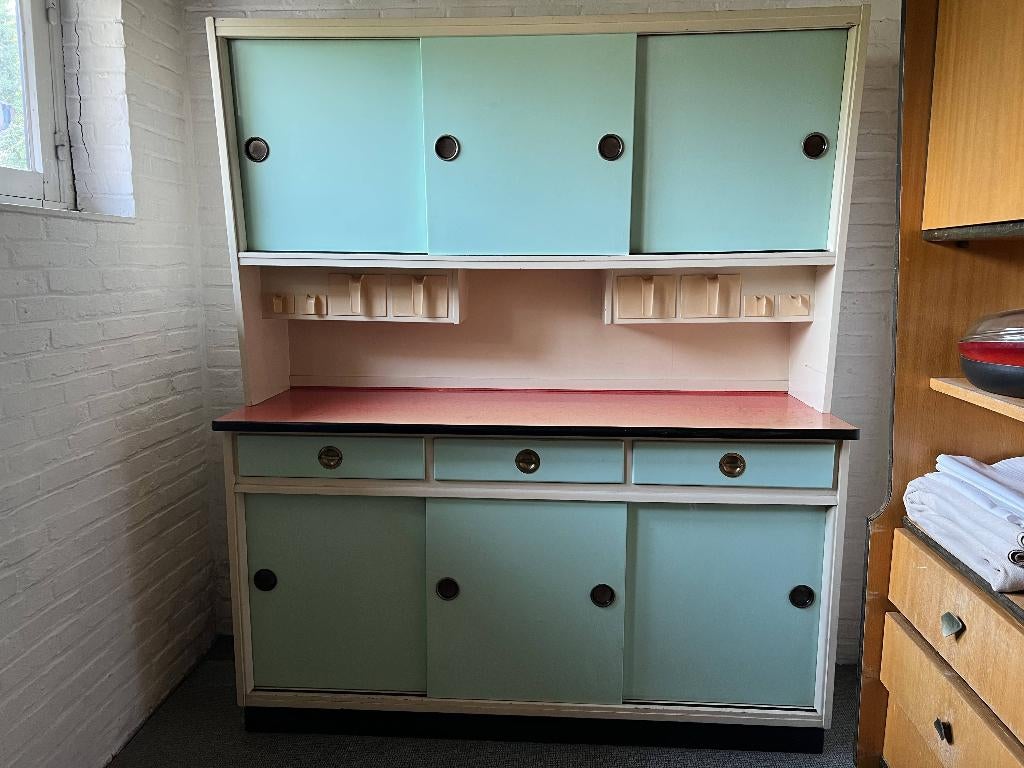 Vintage boekenkast wandkast keukenkast, Enlèvement