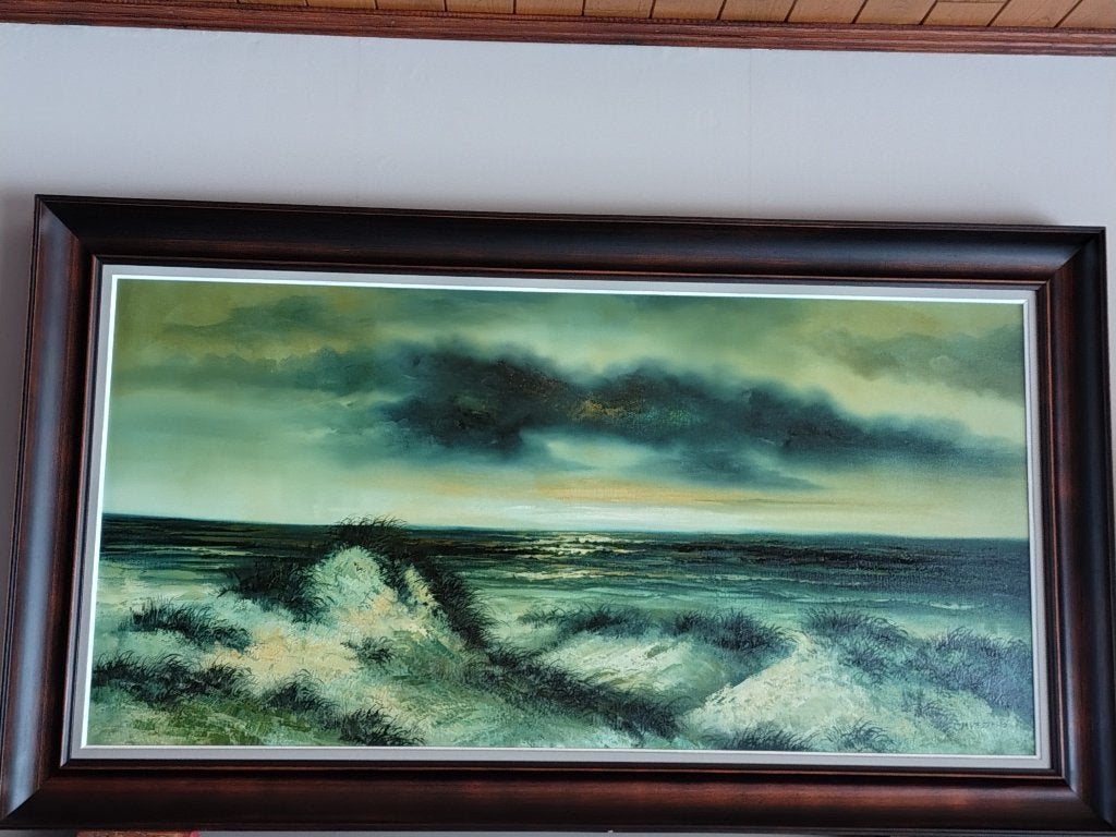 Duin- en zeelandschap van P. Vesters, Antiquités & Art, Art | Peinture | Classique, Peinture à l'huile, Paysage, Enlèvement, Toile