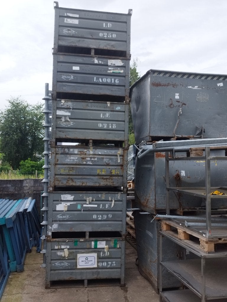 Bac empilable en métal - de rangement - à palettes, Enlèvement, Metalen stapelbakken, Info@timshop.be, Geen idee