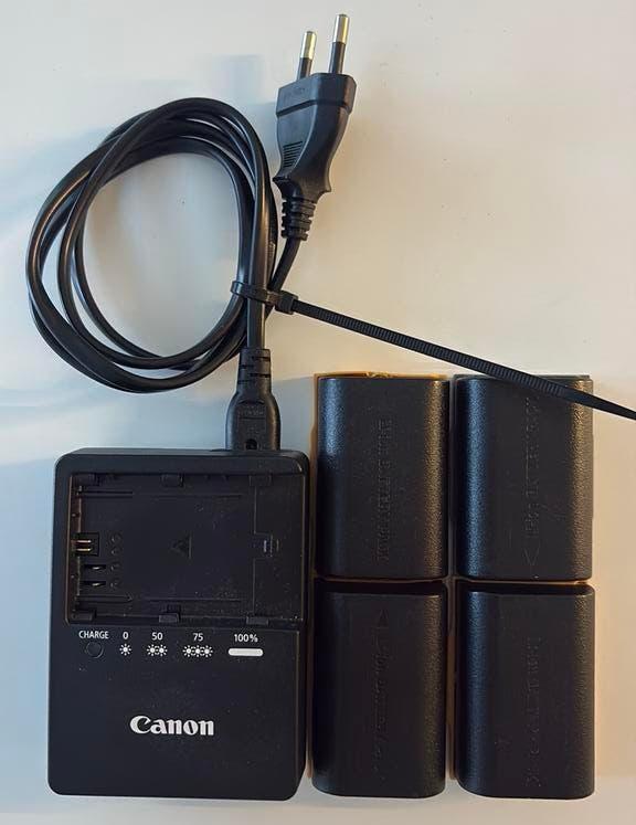Chargeur de batterie Canon + 4 batteries CP e6, Enlèvement ou Envoi, Utilisé
