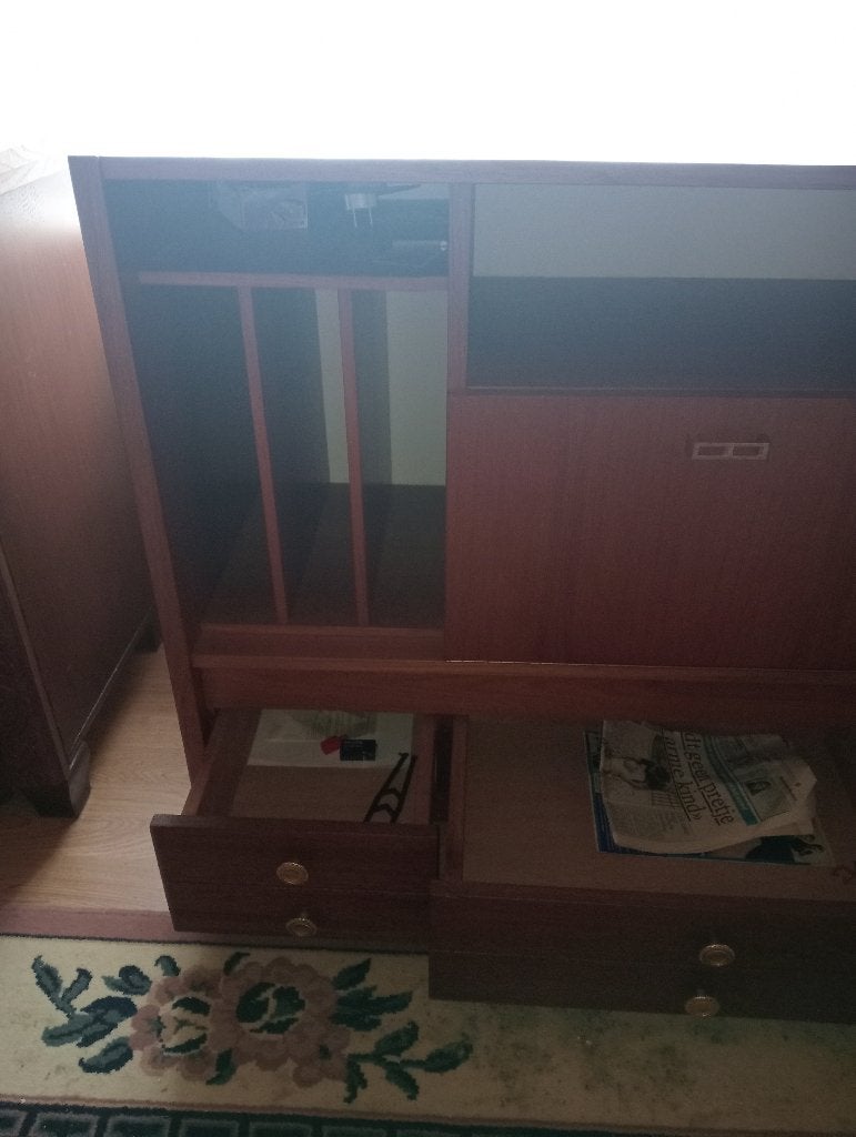 Buffet ou armoire murale vintage en bois des années 60-70, Enlèvement