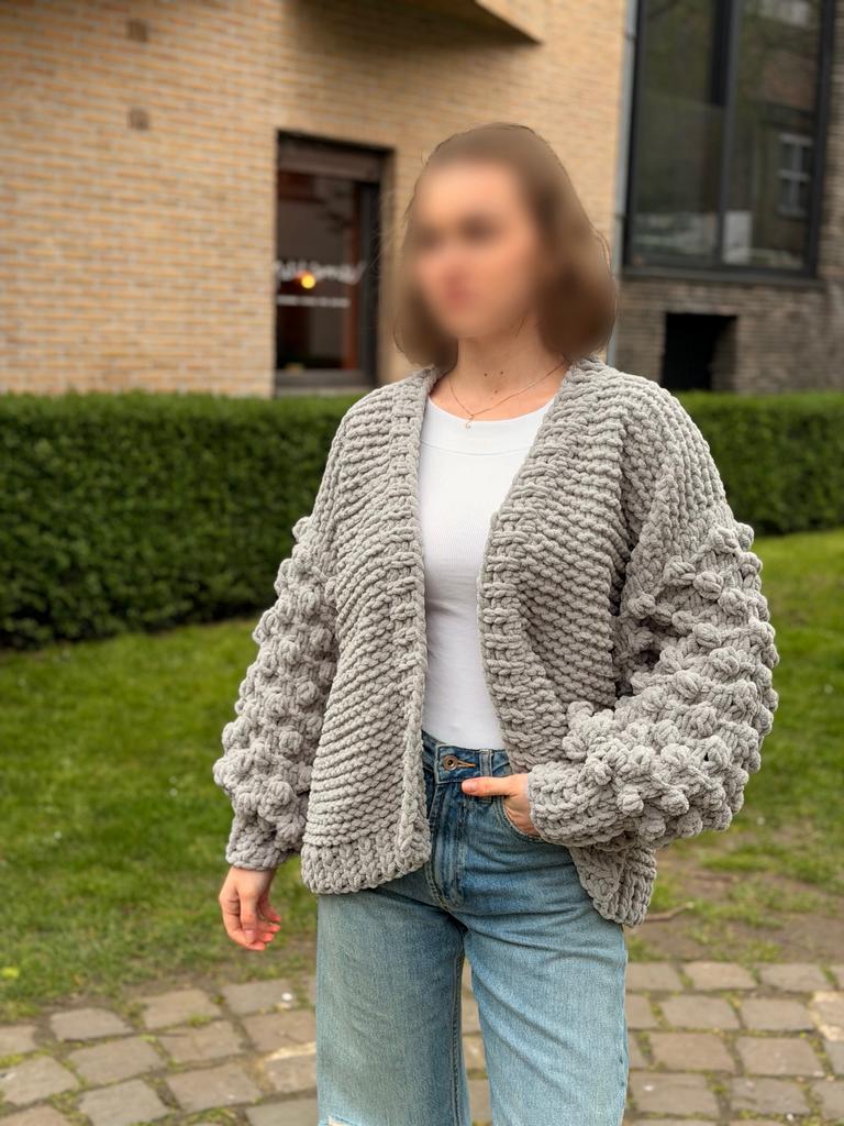 Handgemaakte cardigan – uniek, warm en stijlvol, Ophalen of Verzenden, Nieuw, Maat 36 (S), Grijs
