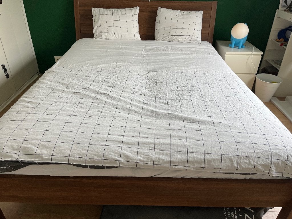 Compleet bed 160x200, Ophalen, Gebruikt, Bruin, Tweepersoons