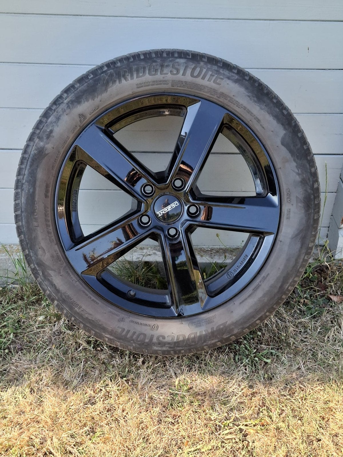 4 Jantes noires black 7x17 5x112 E40 avec pneus hiver, Ophalen, Gebruikt, Banden en Velgen, Winterbanden